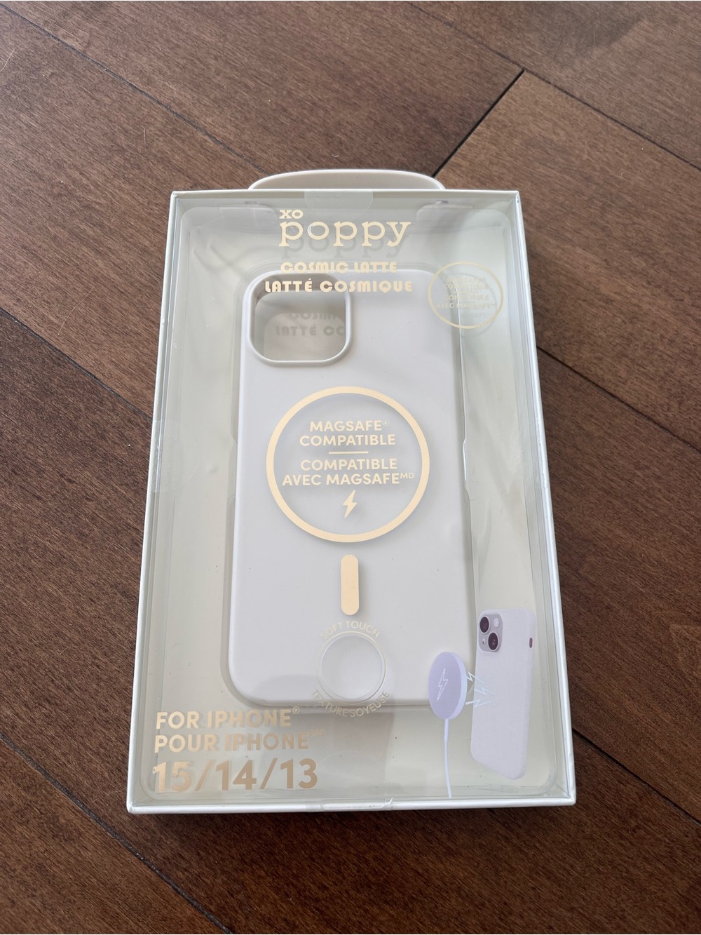 Cream MagSafe Compatible iPhone 13/14/15 Case - Poppy